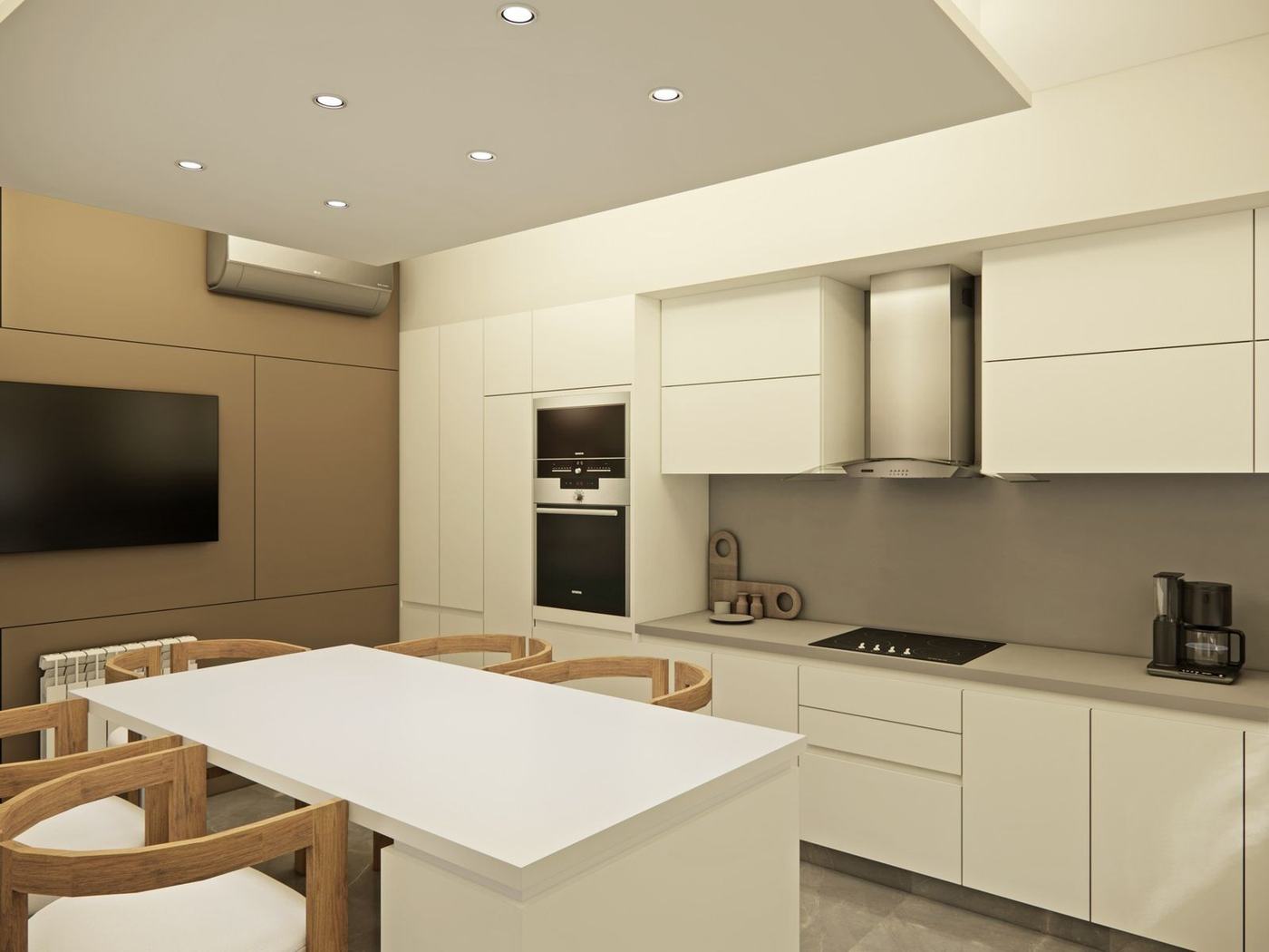 Render: Cocina a medida con isla